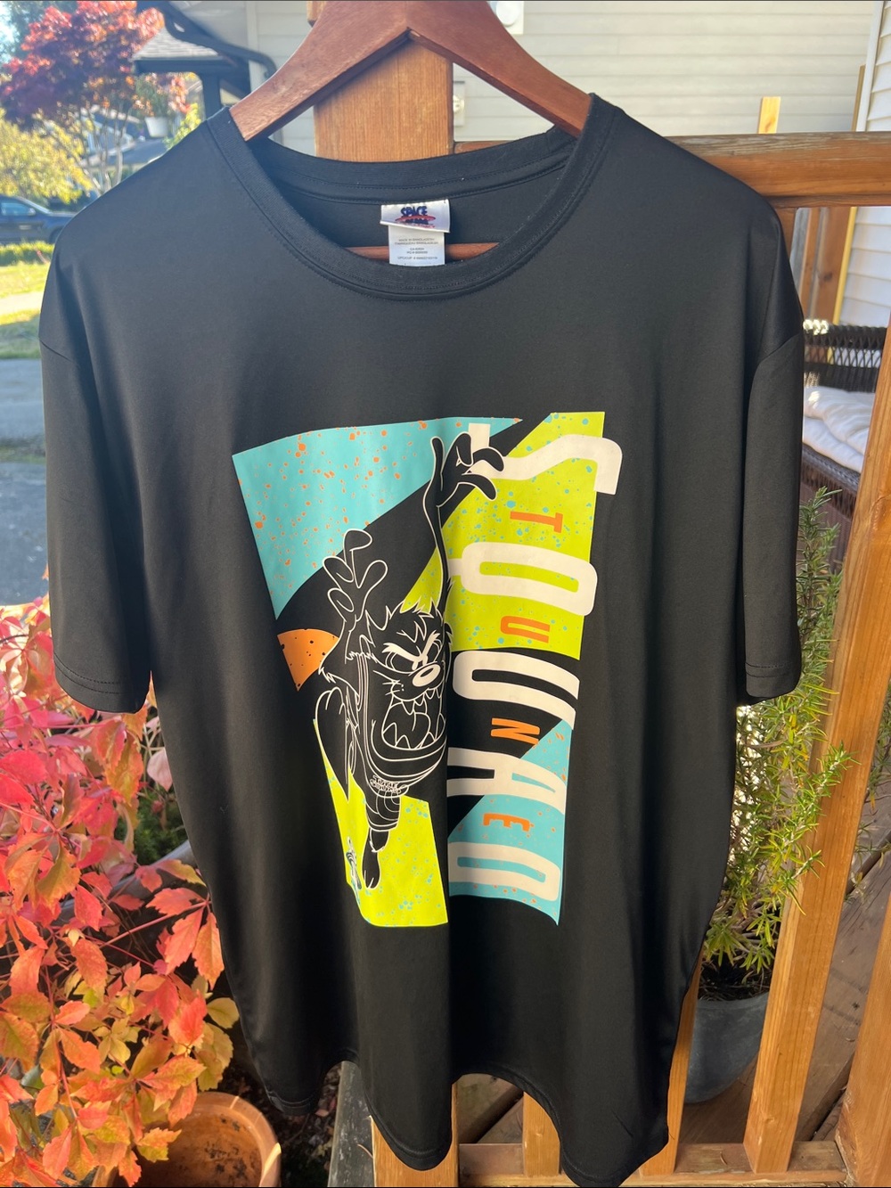 Space Jam Black Graphic Tee with Taz Design ‘Tune Squad’ size XL